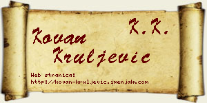 Kovan Kruljević vizit kartica